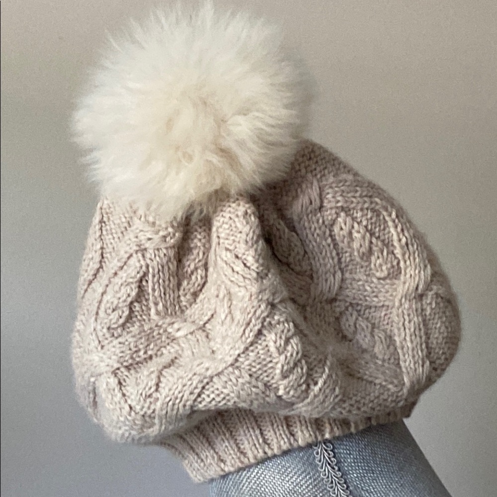 Peruvian Connection Cozy Knit Beanie with Pom Pom